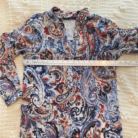 Zara Multi-Colour Cotton Popover Shirt, Medium - Picture 4 of 6